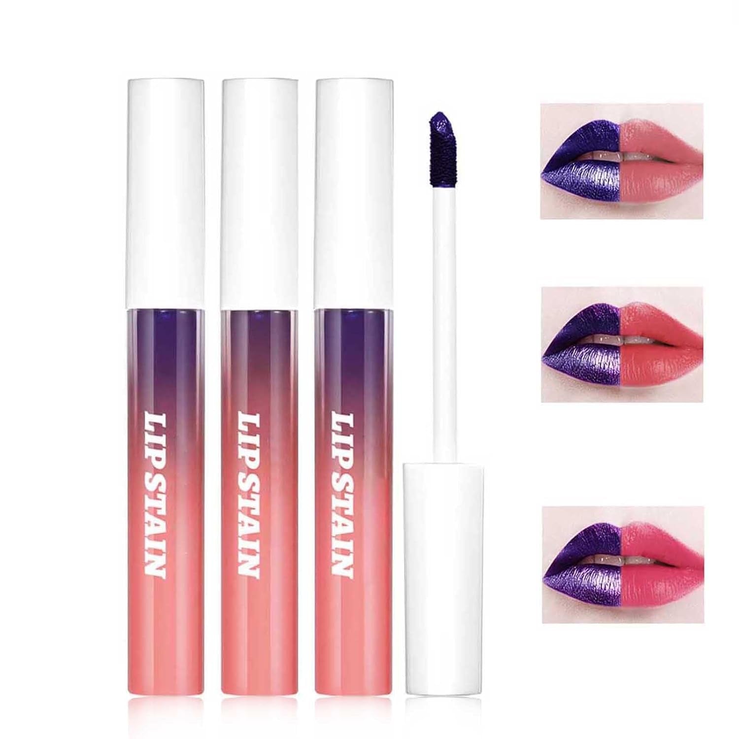3Pcs Peel off Lip Liner Stain,Highly Pigmented Long Lasting Lip Stain Peel Off,Waterproof Lip Stain Liner,Matte Finish Lip Liner