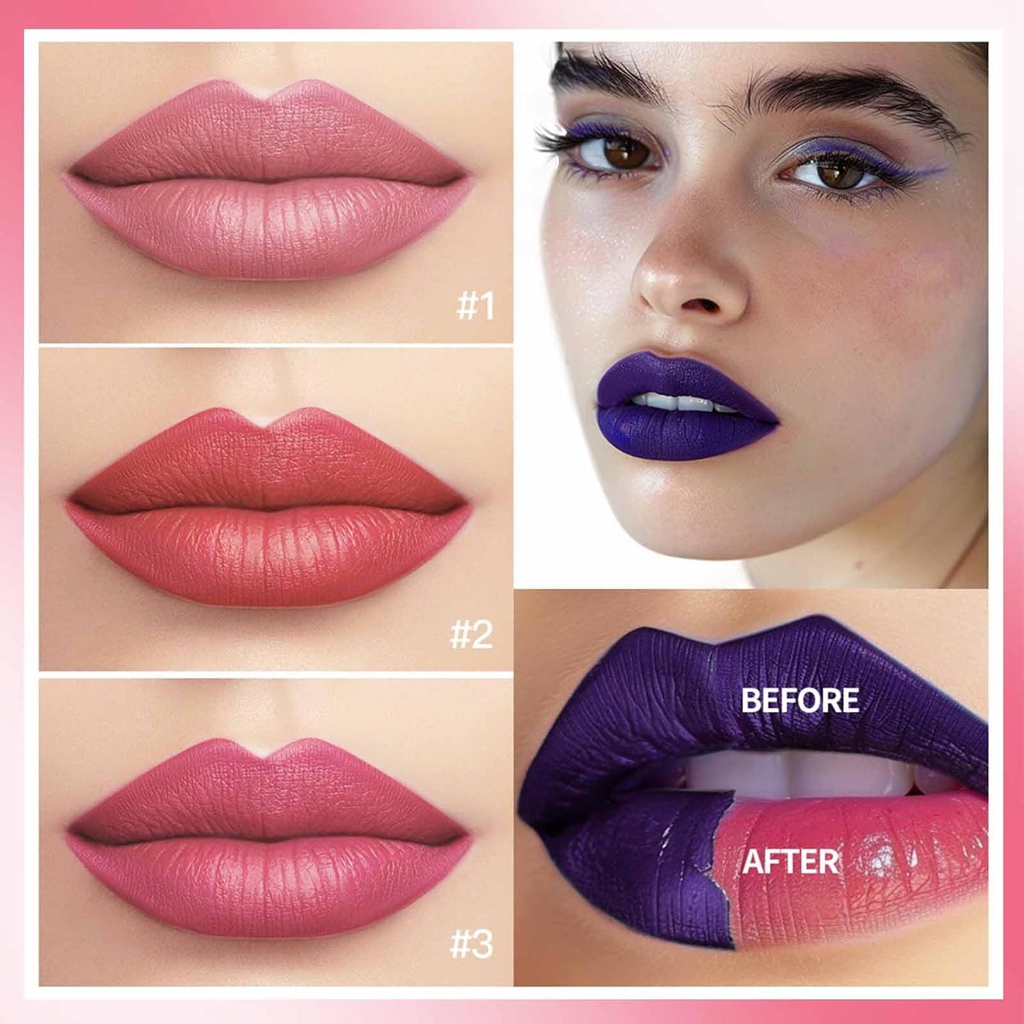 3Pcs Peel off Lip Liner Stain,Highly Pigmented Long Lasting Lip Stain Peel Off,Waterproof Lip Stain Liner,Matte Finish Lip Liner